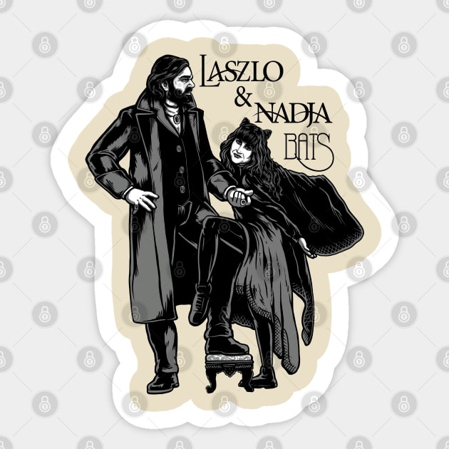 Laszlo And Nadja Bats Sticker by Kerambawesi